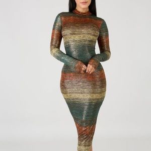 Multi Colored Bodycon Midi